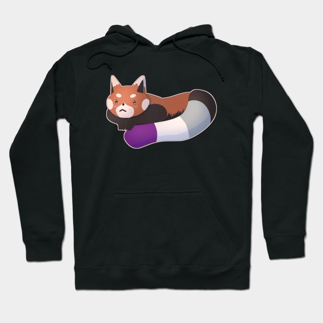 Asexual Pride Red Panda Hoodie by celestialuka